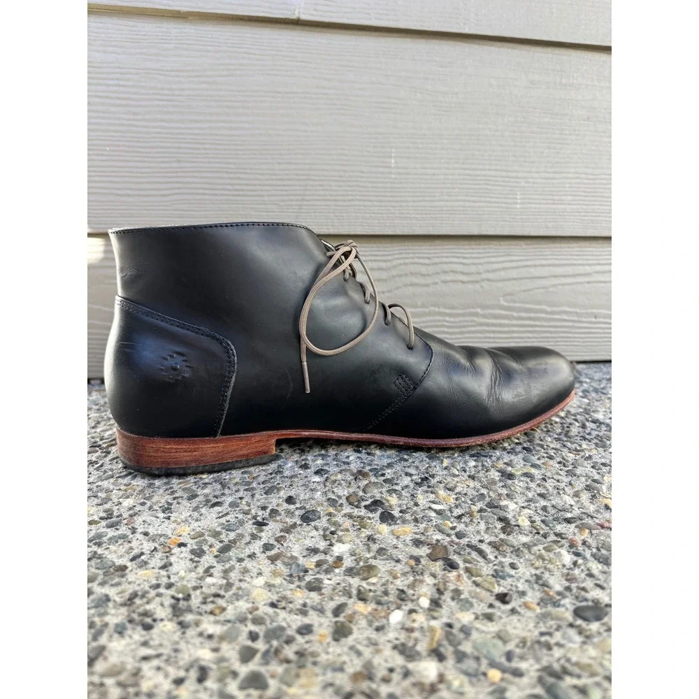 Nisolo Mens Everyday Black Leather Lace Up Ankle Boots‎ Chukka Shoes Size 11.5